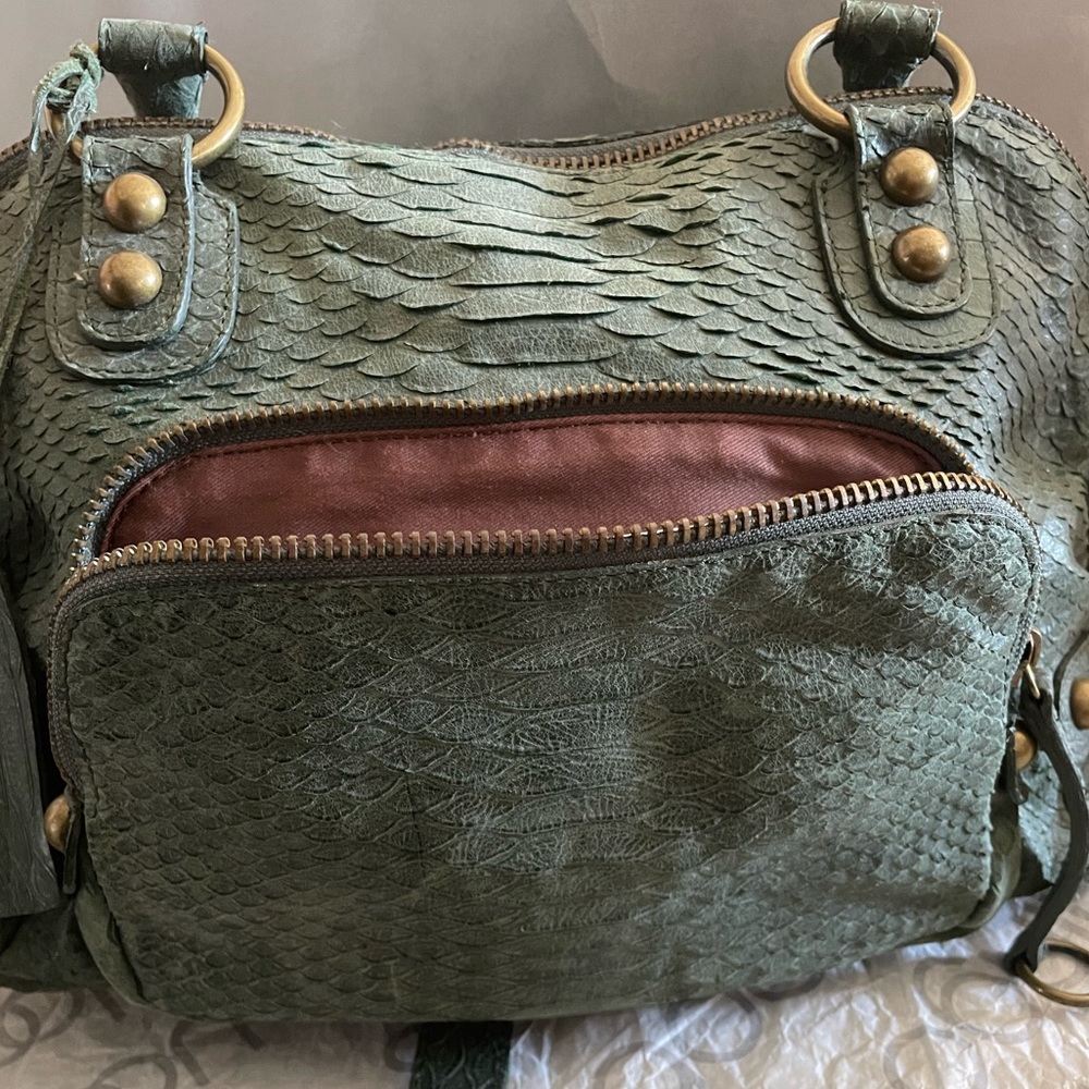 $1,595 Linea Pelle Italian Croc Handbag - Picture 7 of 9